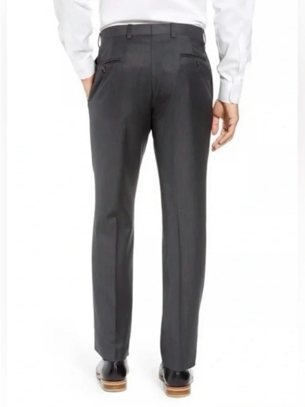Ted Baker Men's Jarrett Charcoal Wool Dress Trousers, Sz 34 - Picture 3 of 10